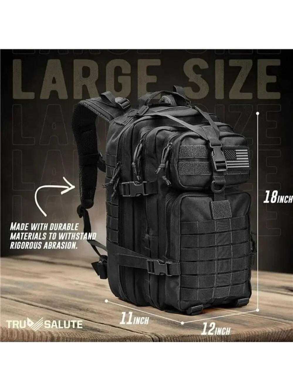 Tru Salute 45L Tactical Backpack Military Molle Bugout Bag Survival Rucksack